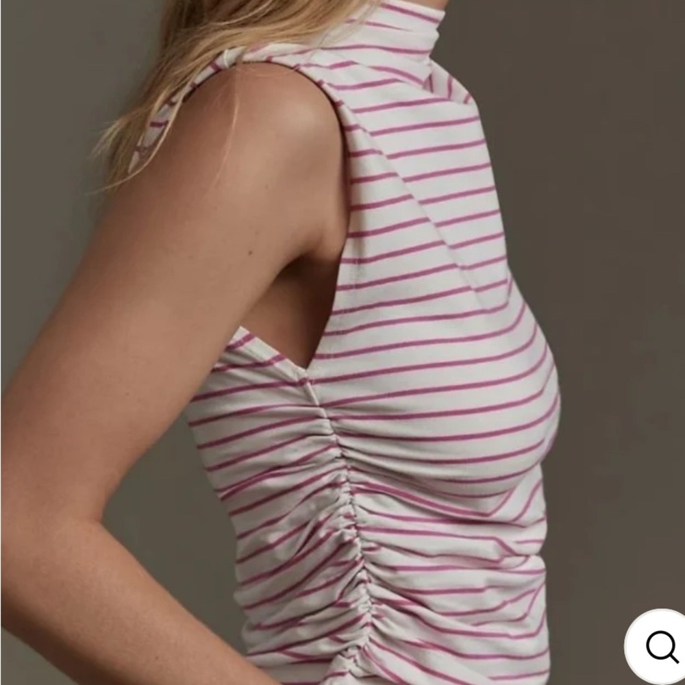 Anthropologie Pink and White Striped Tank Top